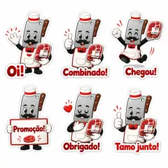 Figurinhas de WhatsApp do mascote: Seu Zé (Açougue)