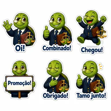 Figurinhas de WhatsApp do mascote: Doutora Tartaruga (Advocacia)