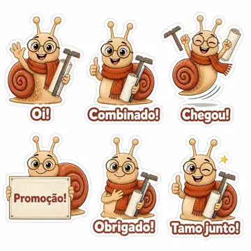 Figurinhas de WhatsApp do mascote: Espiral (Arquitetura e interiores)