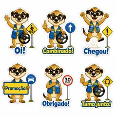 Figurinhas de WhatsApp do mascote: Atento (Autoescola)