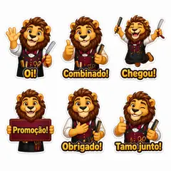 Figurinhas de WhatsApp do mascote: Juba (Barbearia)