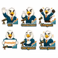 Figurinhas de WhatsApp do mascote: Visão (Consultoria)