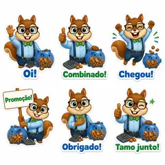 Figurinhas de WhatsApp do mascote: Nozinho (Contabilidade)