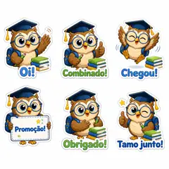 Figurinhas de WhatsApp do mascote: Sabida (Escola e reforço)