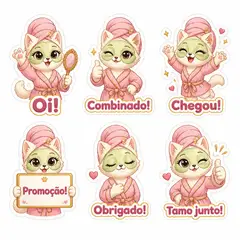 Figurinhas de WhatsApp do mascote: Mimi (Estética)