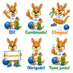 Figurinhas de WhatsApp do mascote: Pulinho (Fisioterapia)
