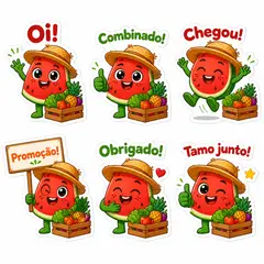 Figurinhas de WhatsApp do mascote: Melancita (Hortifrúti)