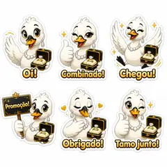 Figurinhas de WhatsApp do mascote: Cisne (Joias e semijoias)