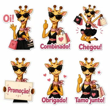 Figurinhas de WhatsApp do mascote: Gigi (Moda feminina)