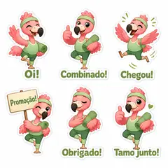 Figurinhas de WhatsApp do mascote: Flora (Pilates e yoga)