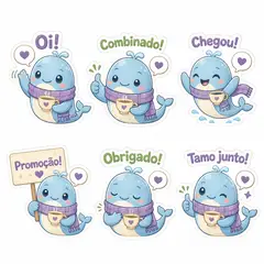 Figurinhas de WhatsApp do mascote: Lua (Psicologia)