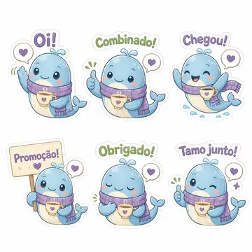 Figurinhas de WhatsApp do mascote: Lua (Psicologia)