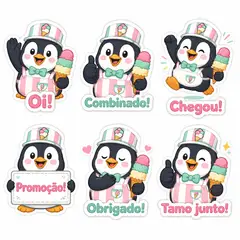Figurinhas de WhatsApp do mascote: Picolé (Sorveteria)