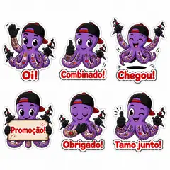 Figurinhas de WhatsApp do mascote: Tinta (Estúdio de tatuagem)