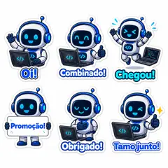 Figurinhas de WhatsApp do mascote: Bitinho (Tecnologia e software)