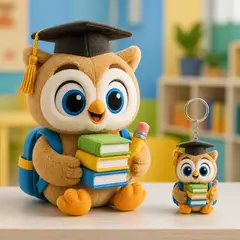 Mascote virando pelúcia e chaveiro de brinde: Sabida (Escola e reforço)