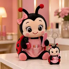 Mascote virando pelúcia e chaveiro de brinde: Joaninha (Manicure e nail design)