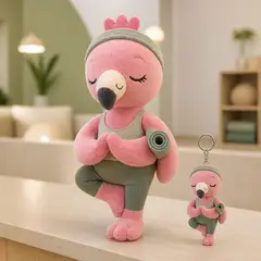 Mascote virando pelúcia e chaveiro de brinde: Flora (Pilates e yoga)