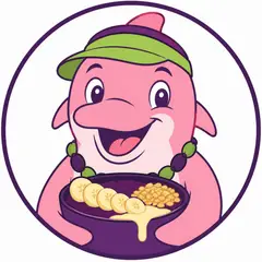 Mascote em vetor pra logo e ícone: Boto (Açaíteria)