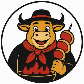 Mascote em vetor pra logo e ícone: Seu Boi (Churrascaria)