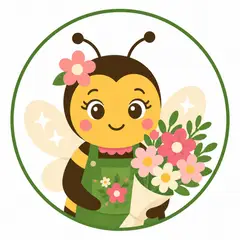 Mascote em vetor pra logo e ícone: Bia (Floricultura)