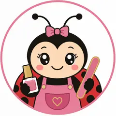 Mascote em vetor pra logo e ícone: Joaninha (Manicure e nail design)