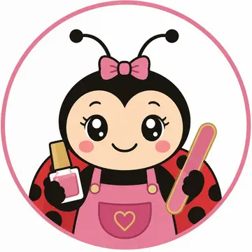 Mascote em vetor pra logo e ícone: Joaninha (Manicure e nail design)