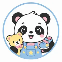 Mascote em vetor pra logo e ícone: Pandinha (Moda infantil)