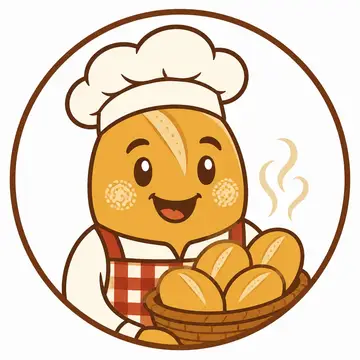 Mascote em vetor pra logo e ícone: Tico (Padaria)