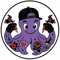 Mascote em vetor pra logo e ícone: Tinta (Estúdio de tatuagem)