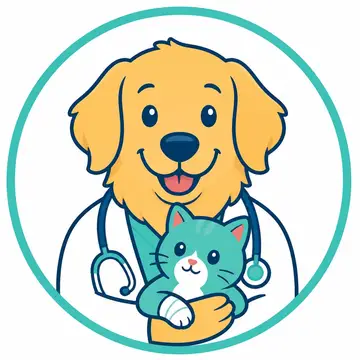 Mascote em vetor pra logo e ícone: Doutor Dourado (Clínica veterinária)