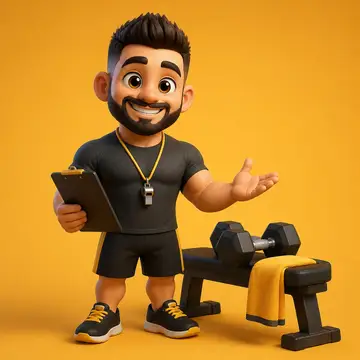 Mascote 3D do negócio — Academia & personal