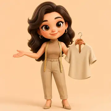 Mascote 3D do negócio — Moda & loja de roupas