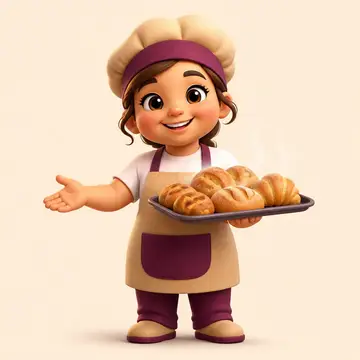 Mascote 3D do negócio — Padaria, açaí & sorveteria