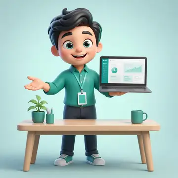 Mascote 3D do negócio — Tecnologia, SaaS & apps