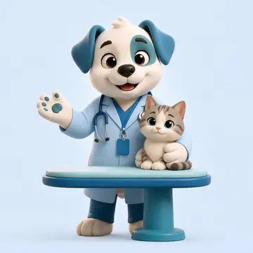 Mascote 3D do negócio — Clínica veterinária