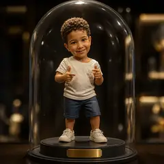 Miniatura de mim na vitrine de colecionável