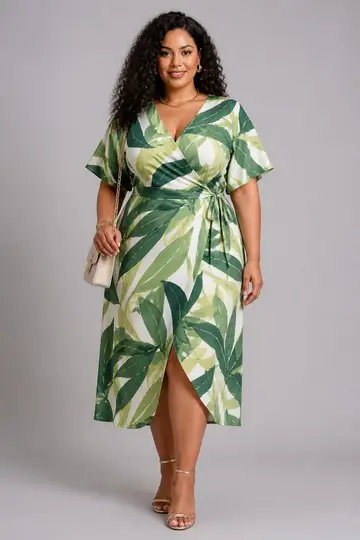 Moda plus size: modelo de frente (catálogo)