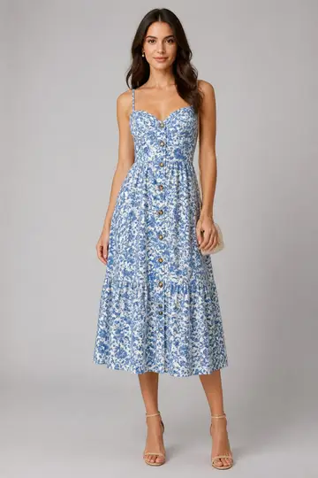 Vestido: modelo de frente (catálogo)