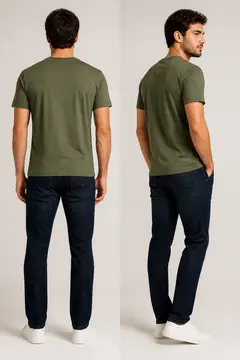Camiseta: costas e 3/4 (caimento)
