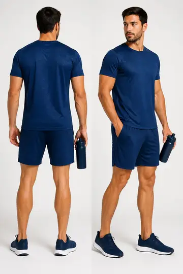 Conjunto fitness masculino: costas e 3/4 (caimento)