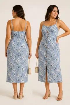 Vestido: costas e 3/4 (caimento)
