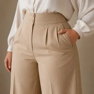Calça (jeans ou alfaiataria): close do tecido vestido