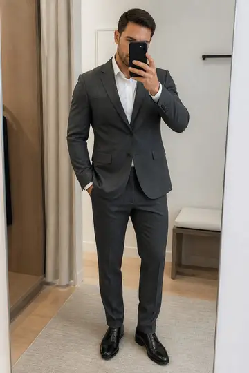Blazer e terno: selfie no espelho (cara de cliente)