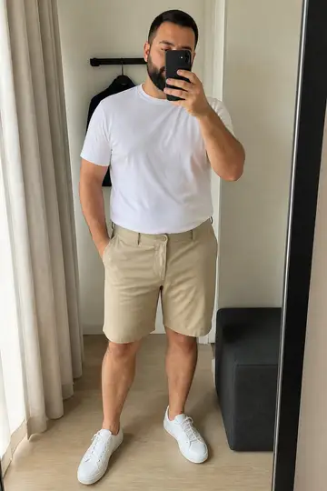 Calça e bermuda: selfie no espelho (cara de cliente)