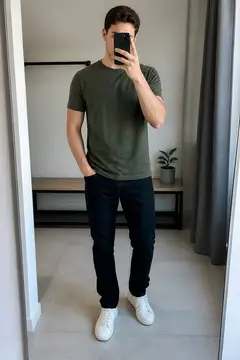 Camiseta: selfie no espelho (cara de cliente)