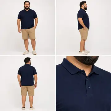 Camisa polo: 4 poses numa imagem