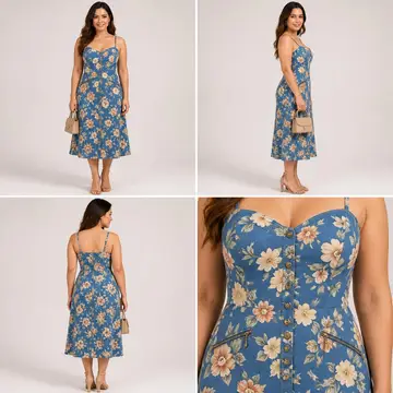 Vestido: 4 poses numa imagem