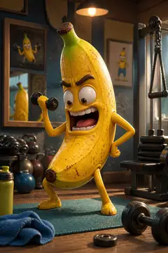 Cena engraçada: banana na academia