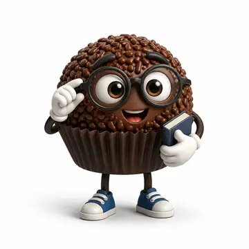 Personagem 3D: brigadeiro com rosto e bracinhos